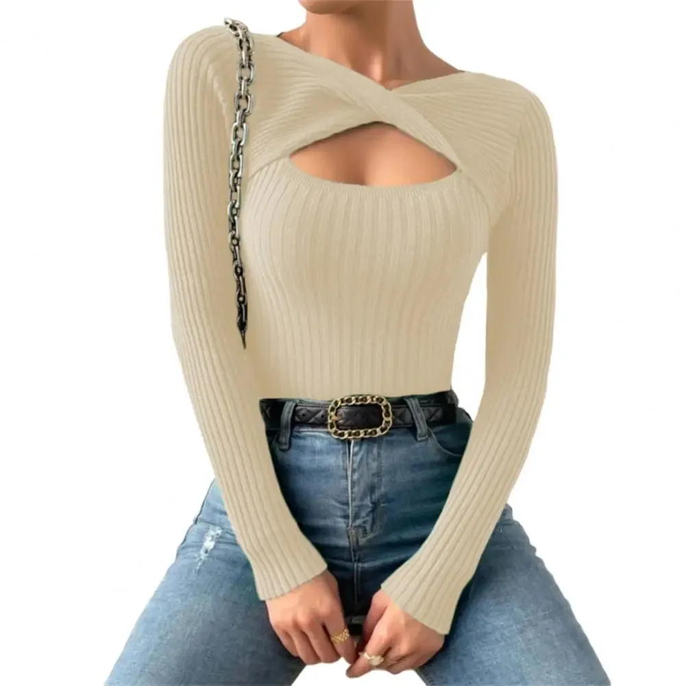 CHICMY-Trendy Lady Base Top Slim Fit Thermal Knitted Anti-pilling Spring Top