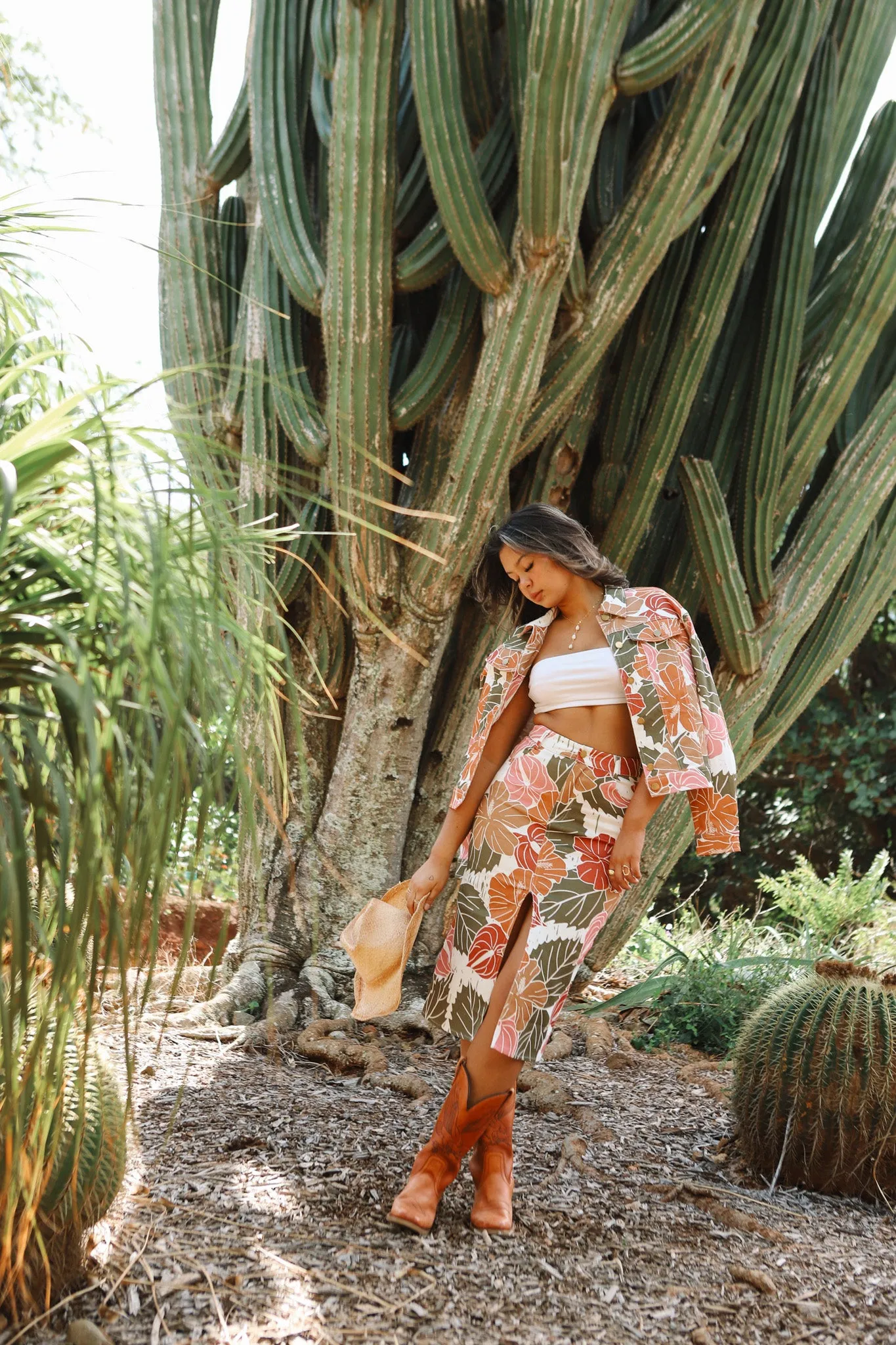Denim Cargo Skirt | Island Vintage Tropical