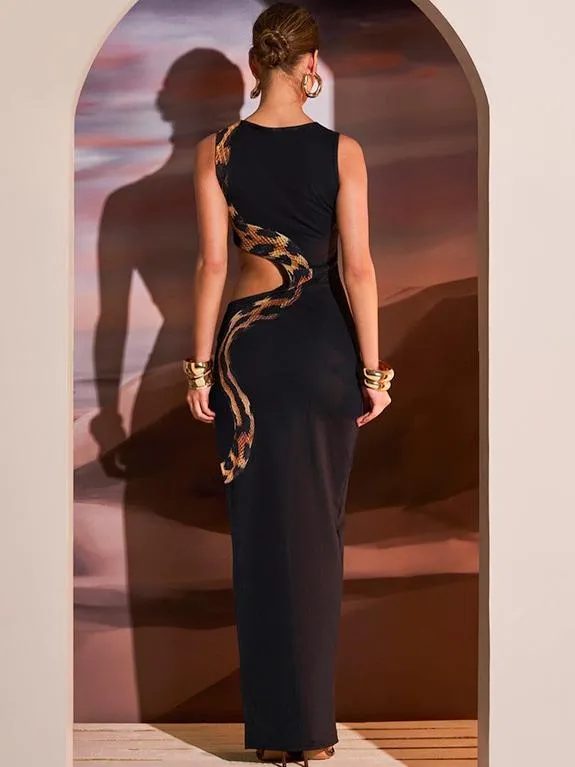 Elegance Meets Seduction: Slim-Fit Split-Back Maxi Dress