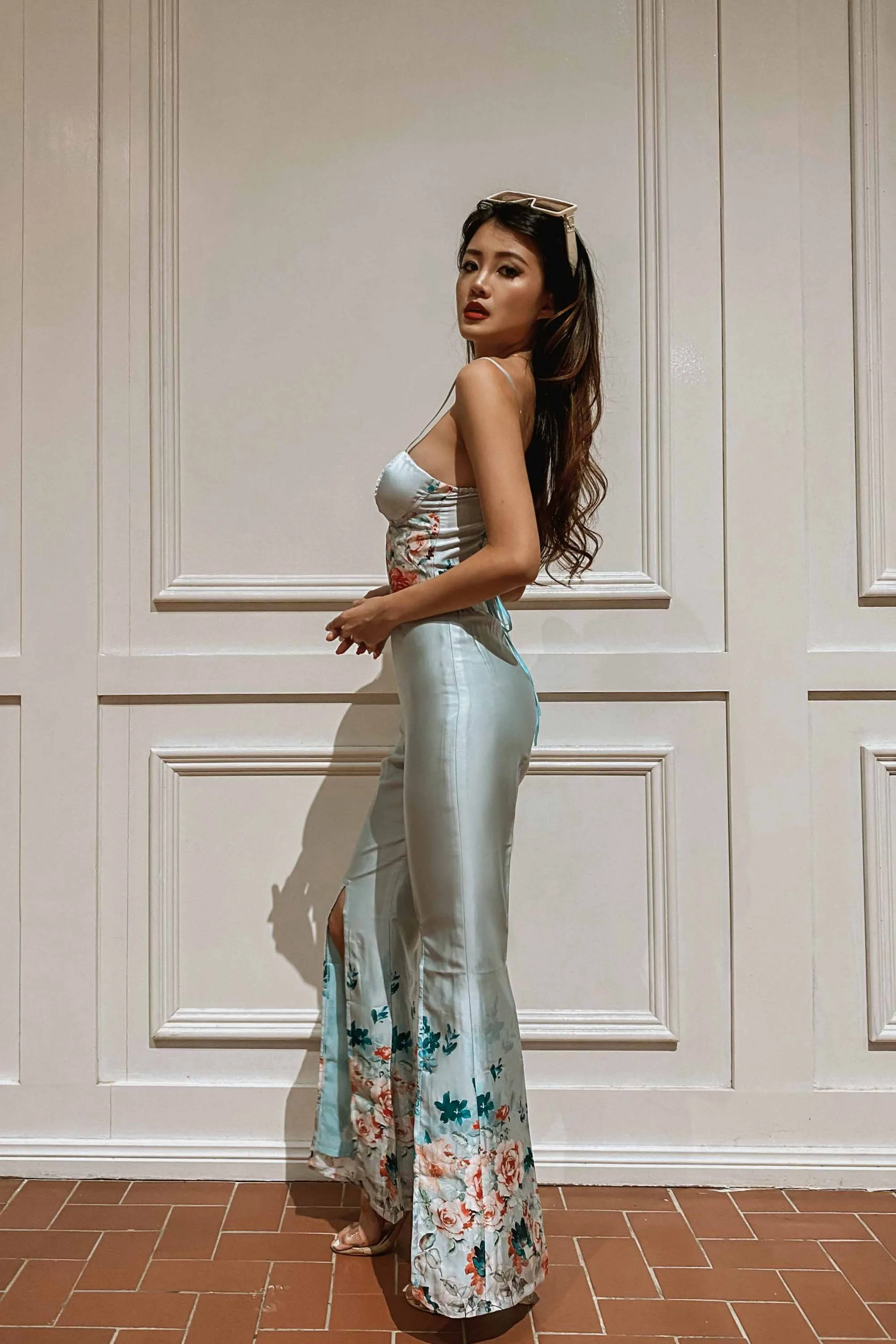 Harps Floral Corset in Mint Green