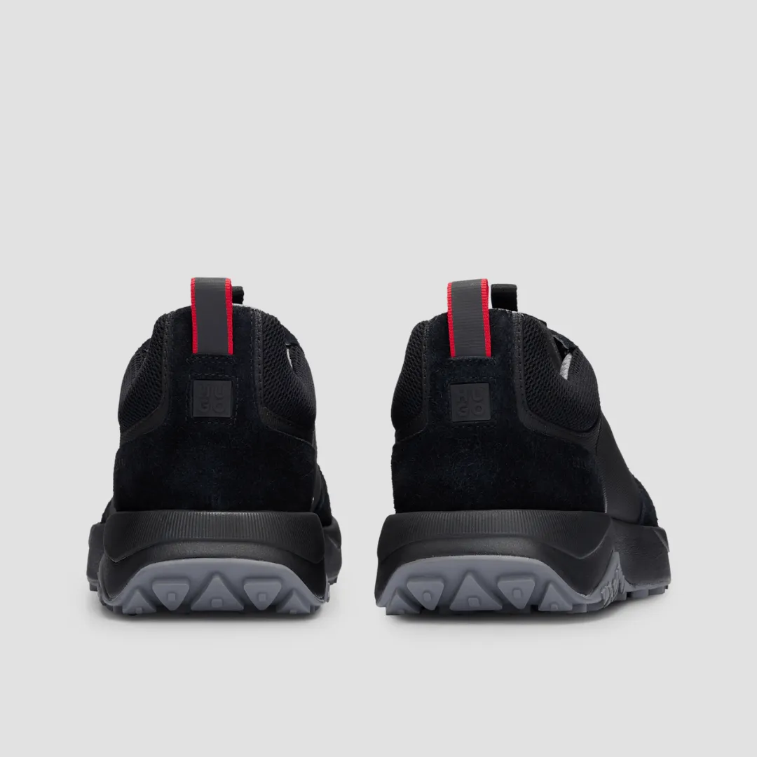 Hugo Boss Trainers in Black Suede and Canvas