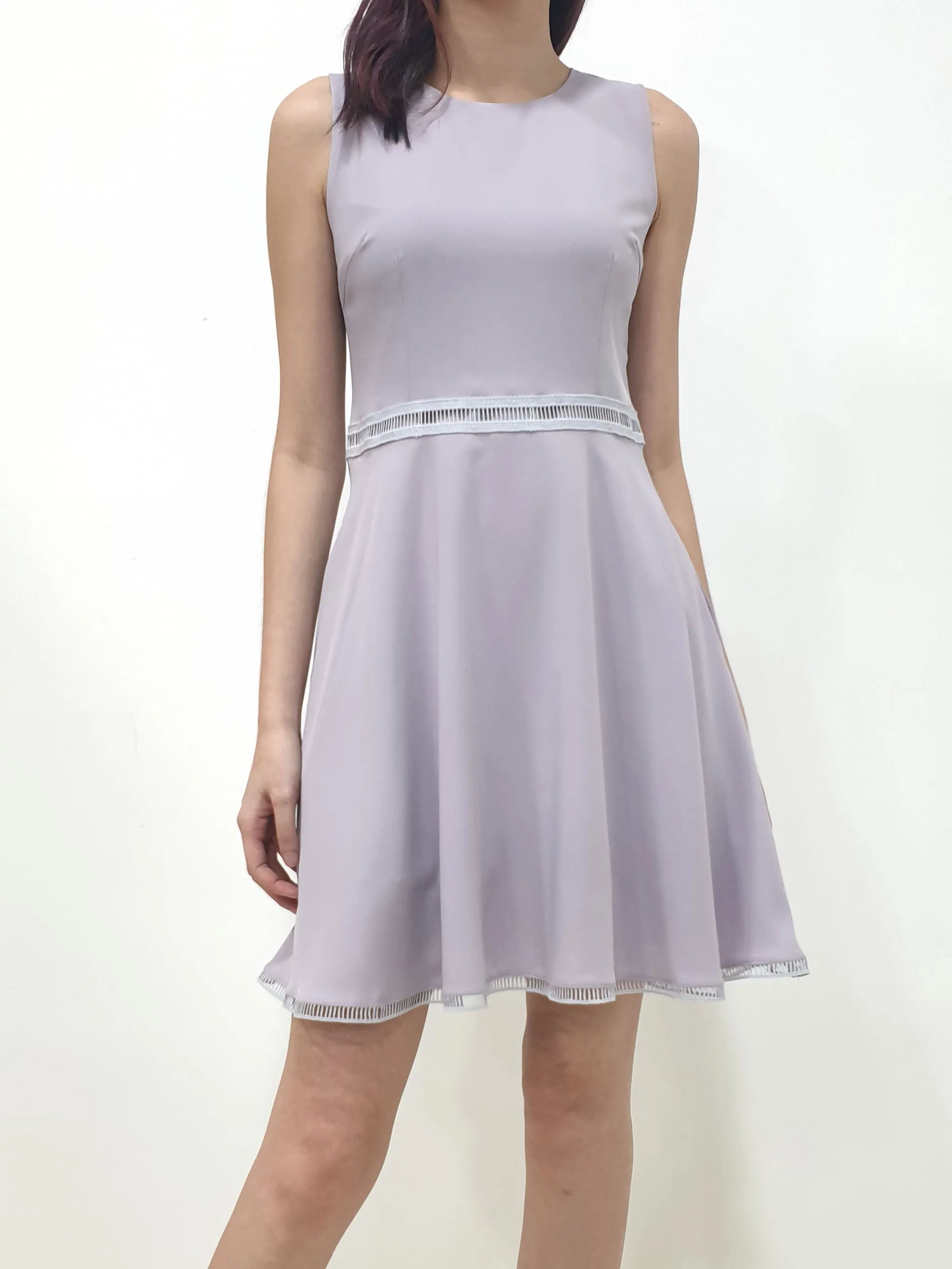 Ladder Lace Dress - Lilac Grey (Non-returnable)