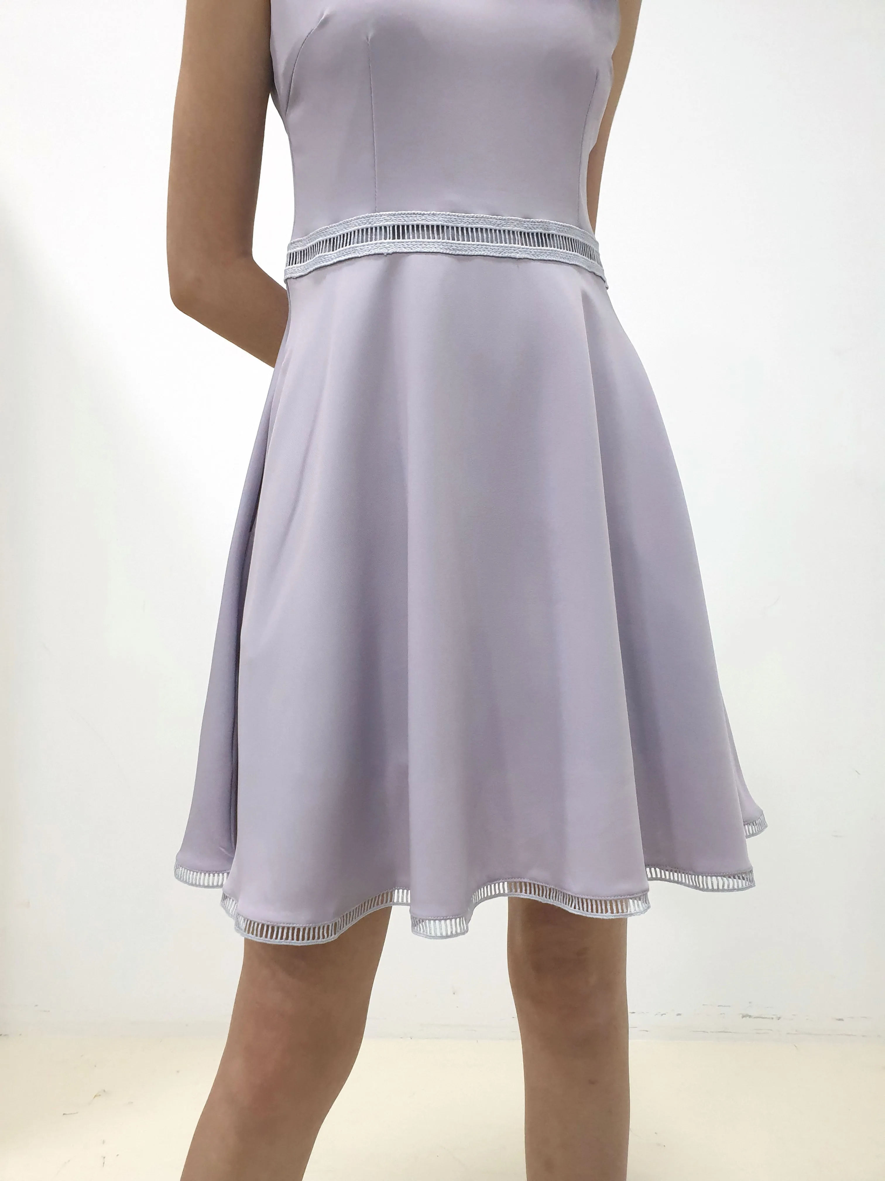 Ladder Lace Dress - Lilac Grey (Non-returnable)