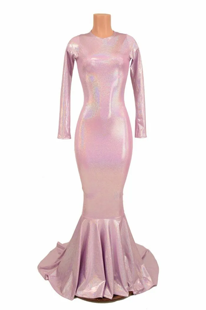 Lilac Back Zipper Gown