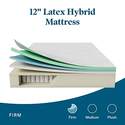 Lucid L300 Twin XL Adjustable Bed Base with Lucid 12 inch Latex Hybrid Twin XL Mattress