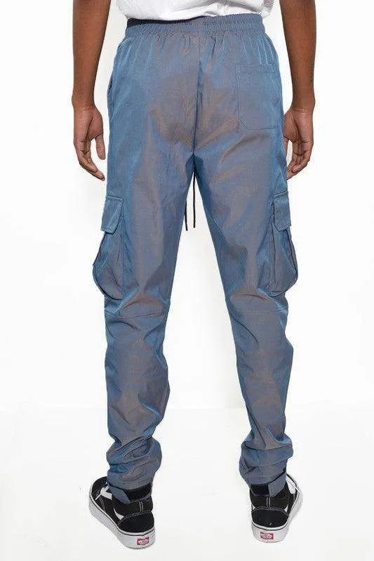 Mens Peacock Iridescent Jogger Pants