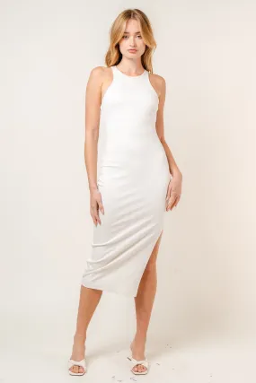 Midi bodycon dress with slit