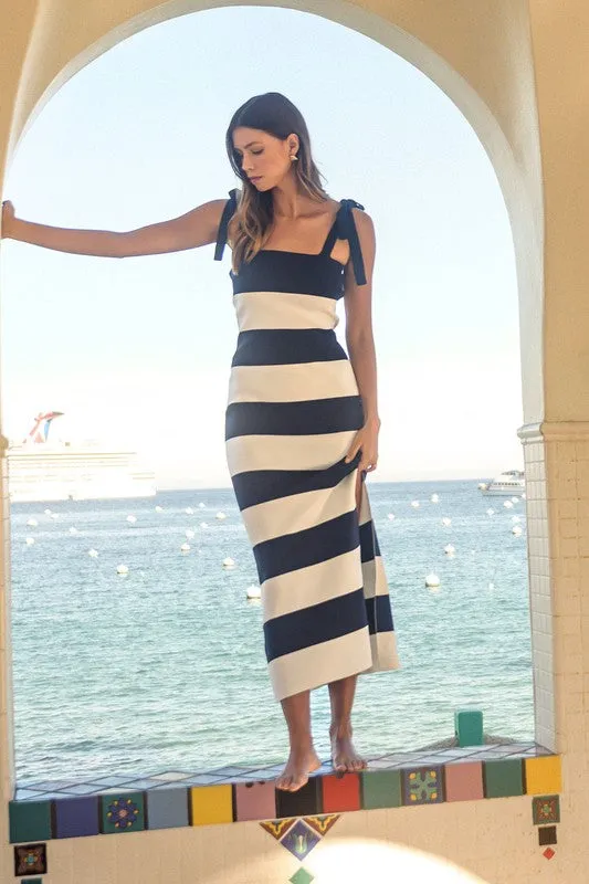 Navy Stripe Leia Dress