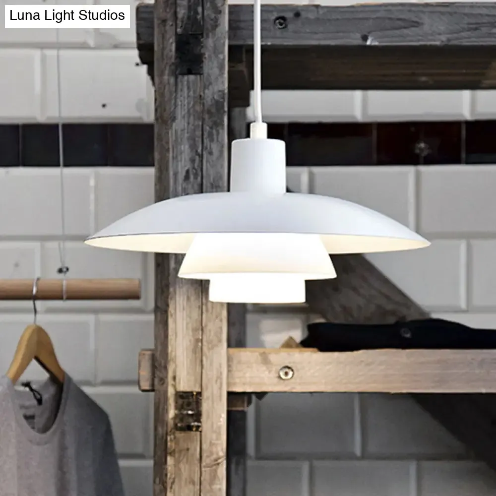 Nordic 3-Layer Shade Pendant Lamp: White Ceiling Light for Sitting Room