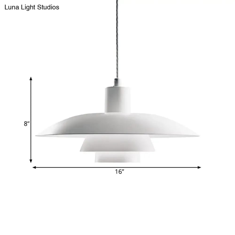Nordic 3-Layer Shade Pendant Lamp: White Ceiling Light for Sitting Room