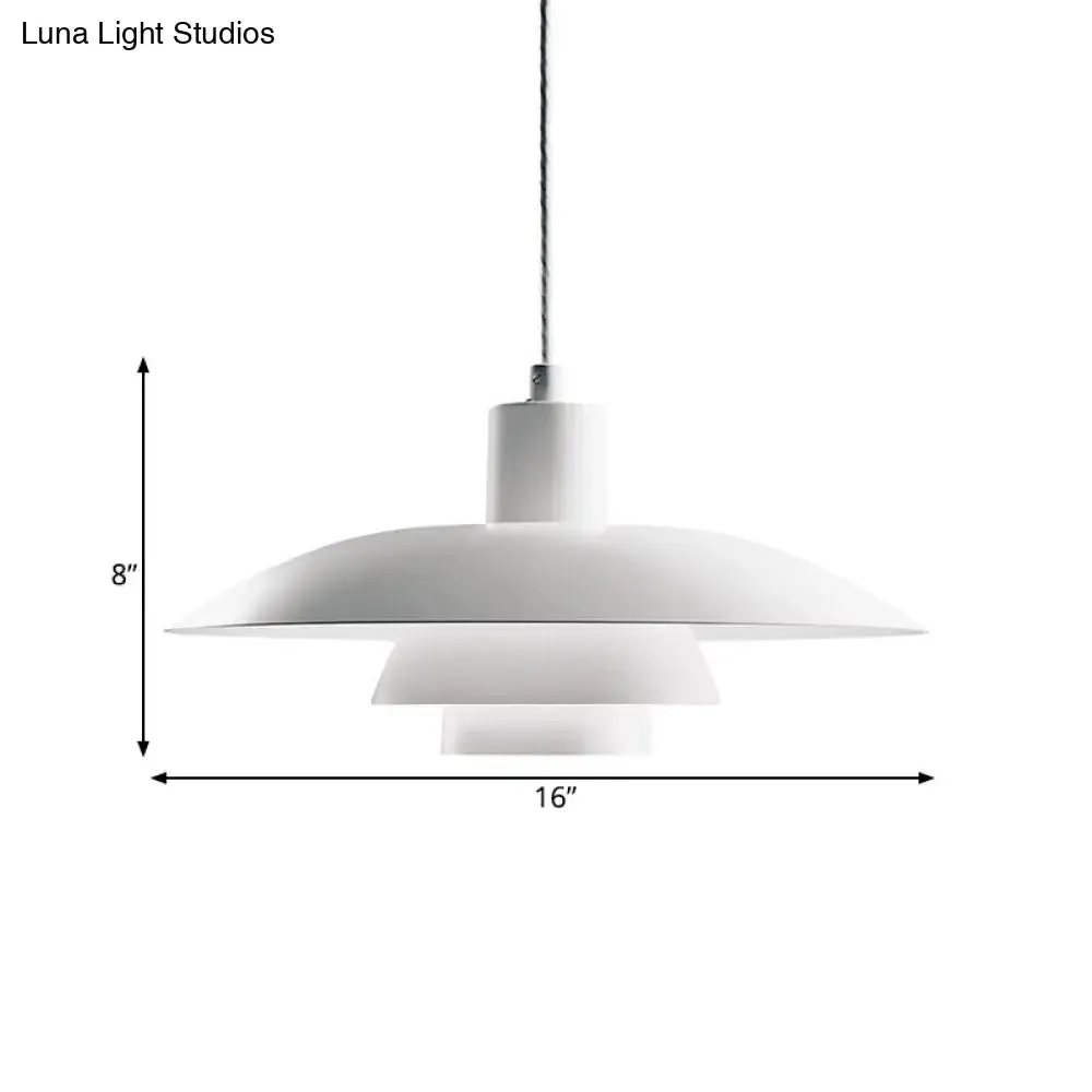 Nordic 3-Layer Shade Pendant Lamp: White Ceiling Light for Sitting Room