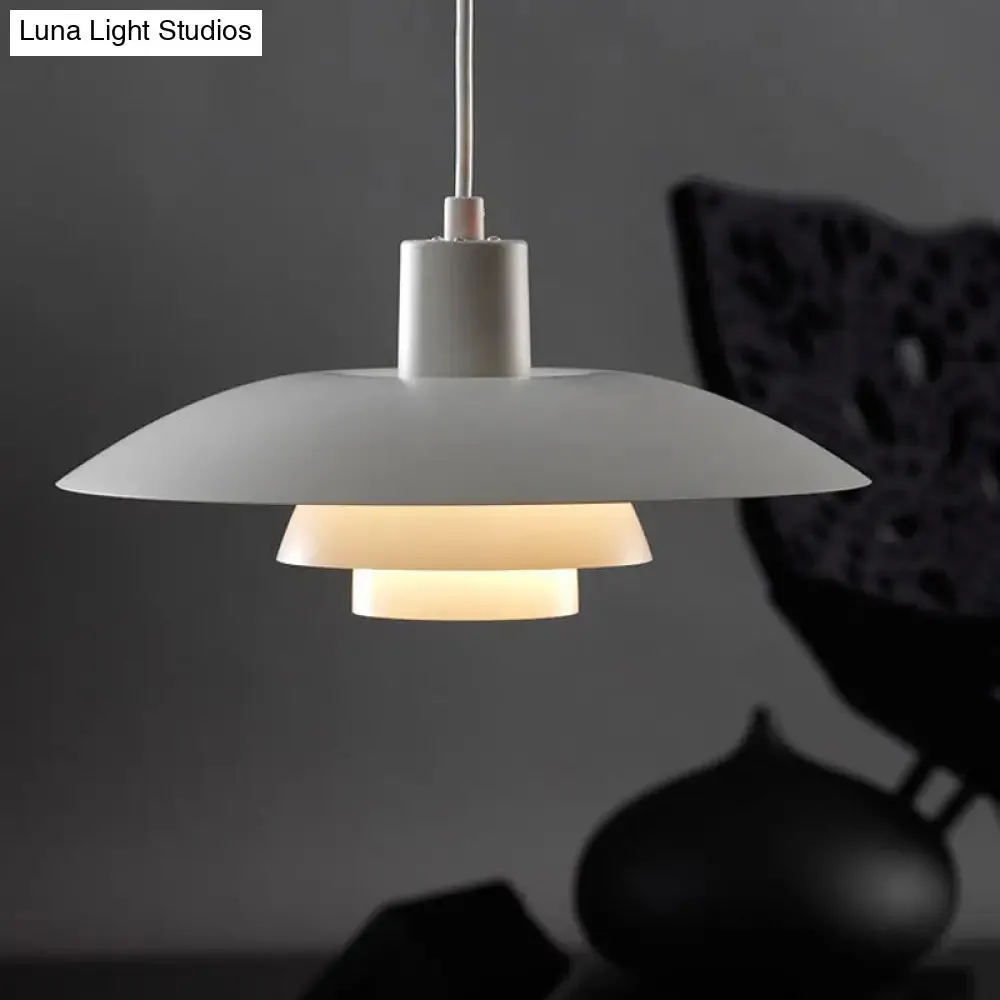 Nordic 3-Layer Shade Pendant Lamp: White Ceiling Light for Sitting Room