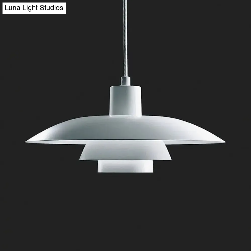Nordic 3-Layer Shade Pendant Lamp: White Ceiling Light for Sitting Room