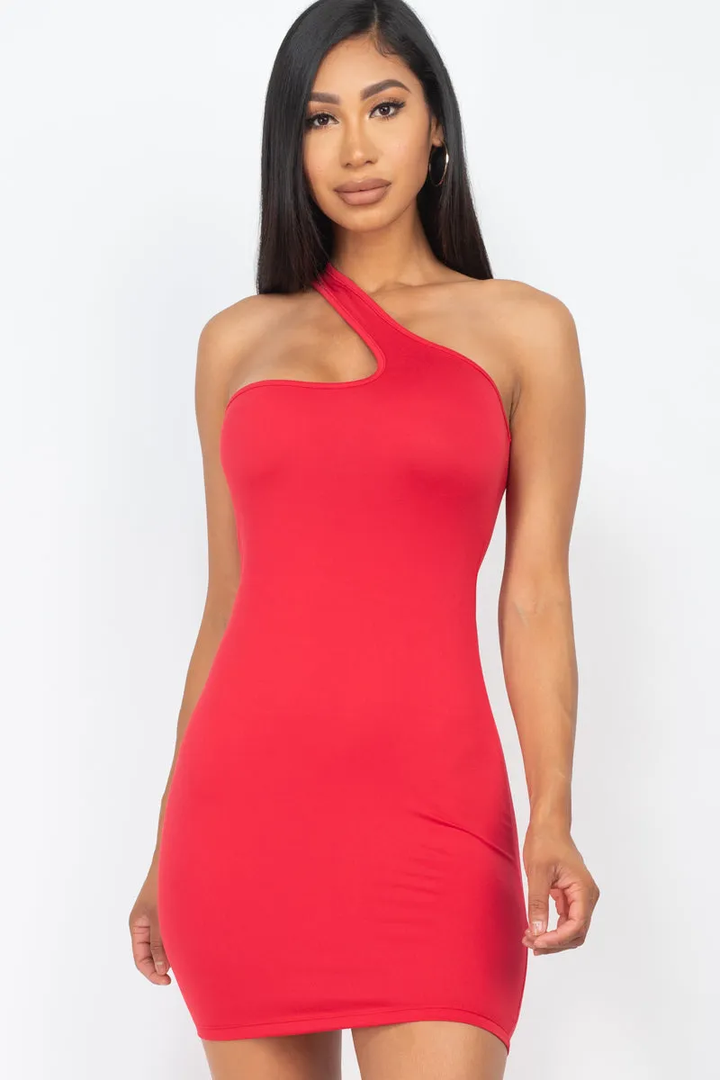 One Shoulder Bodycon Mini Dress