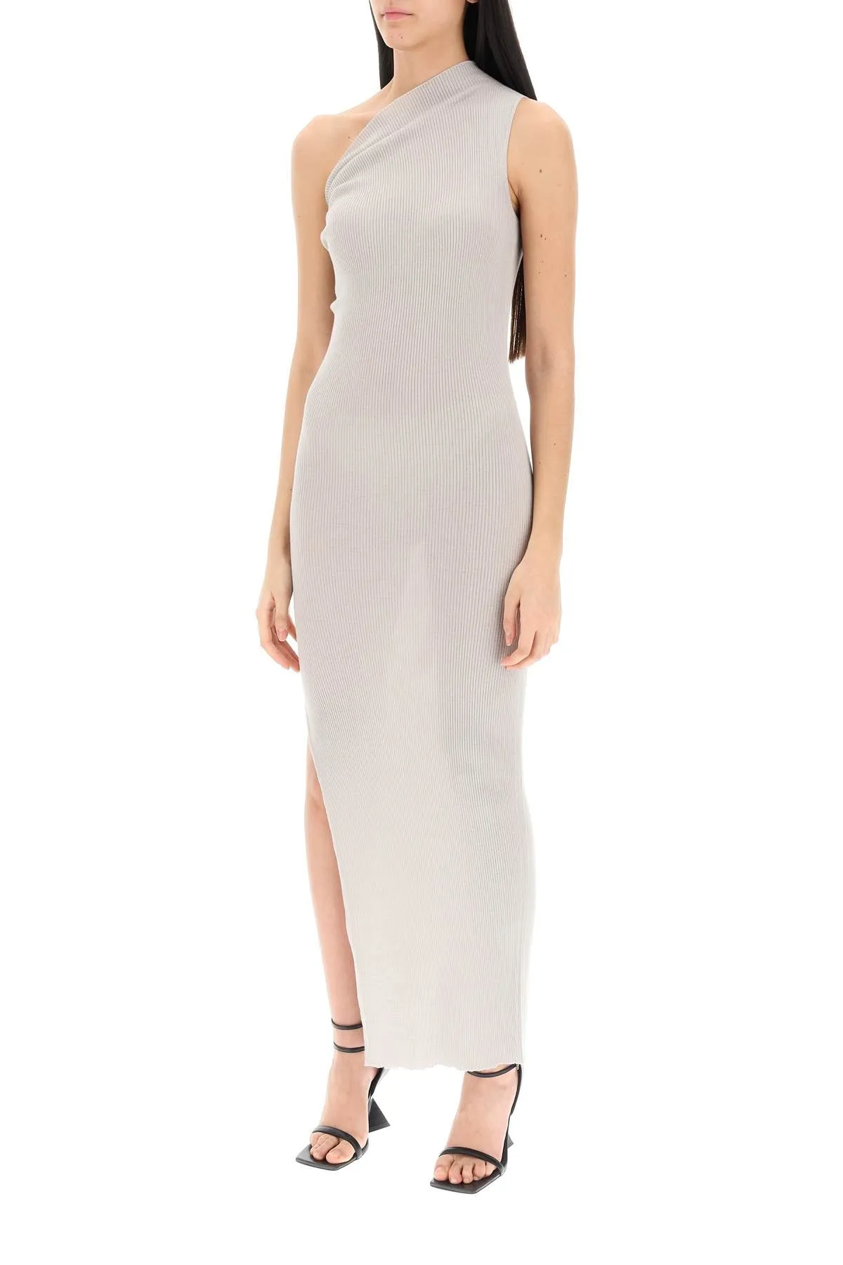 One-Shoulder Ribbed Knit Dress