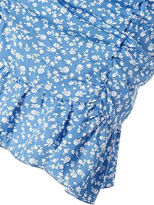 Ruffled Pleated Floral Dress