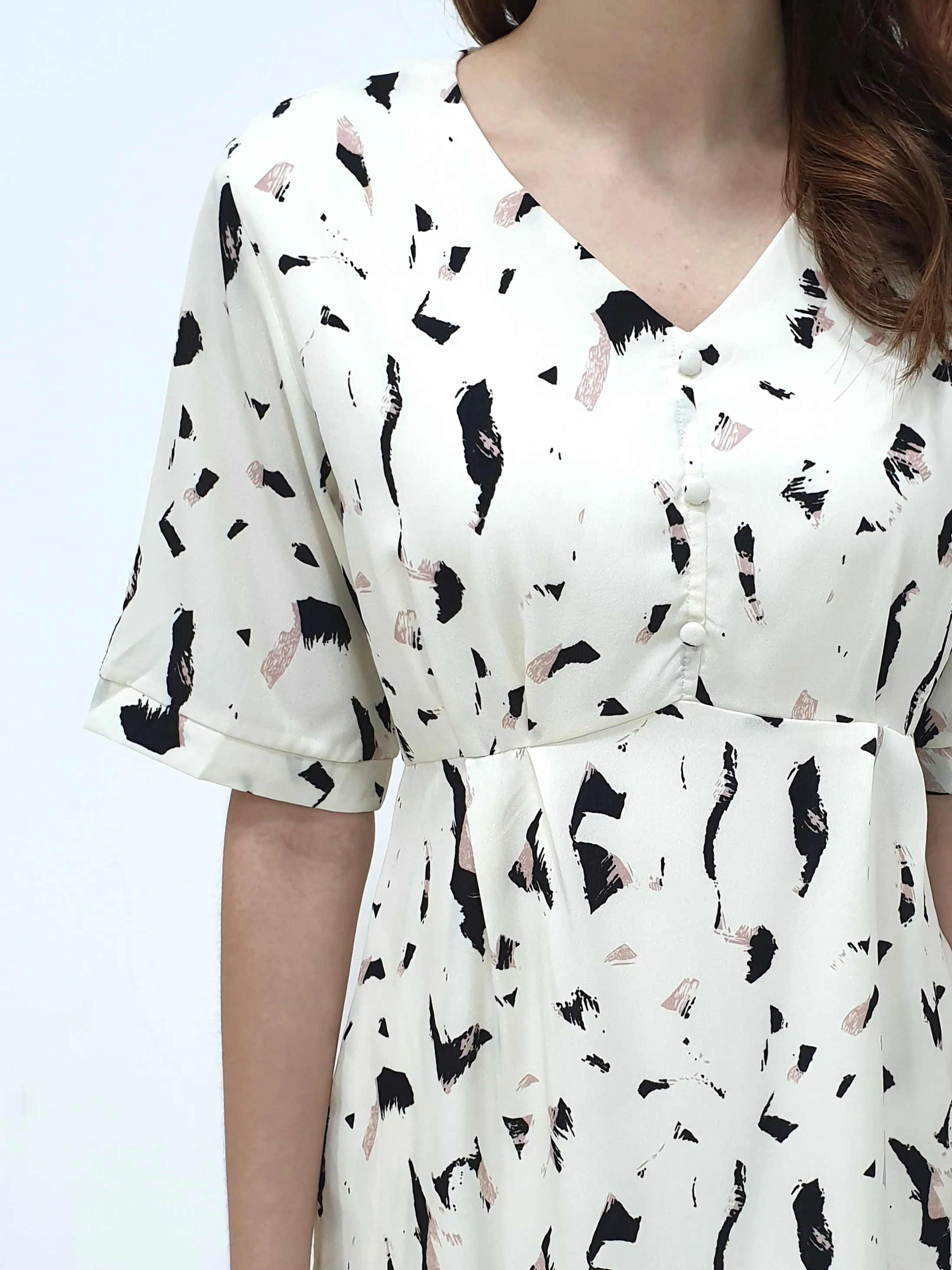 Safari Print Dress - Beige (Non-returnable)