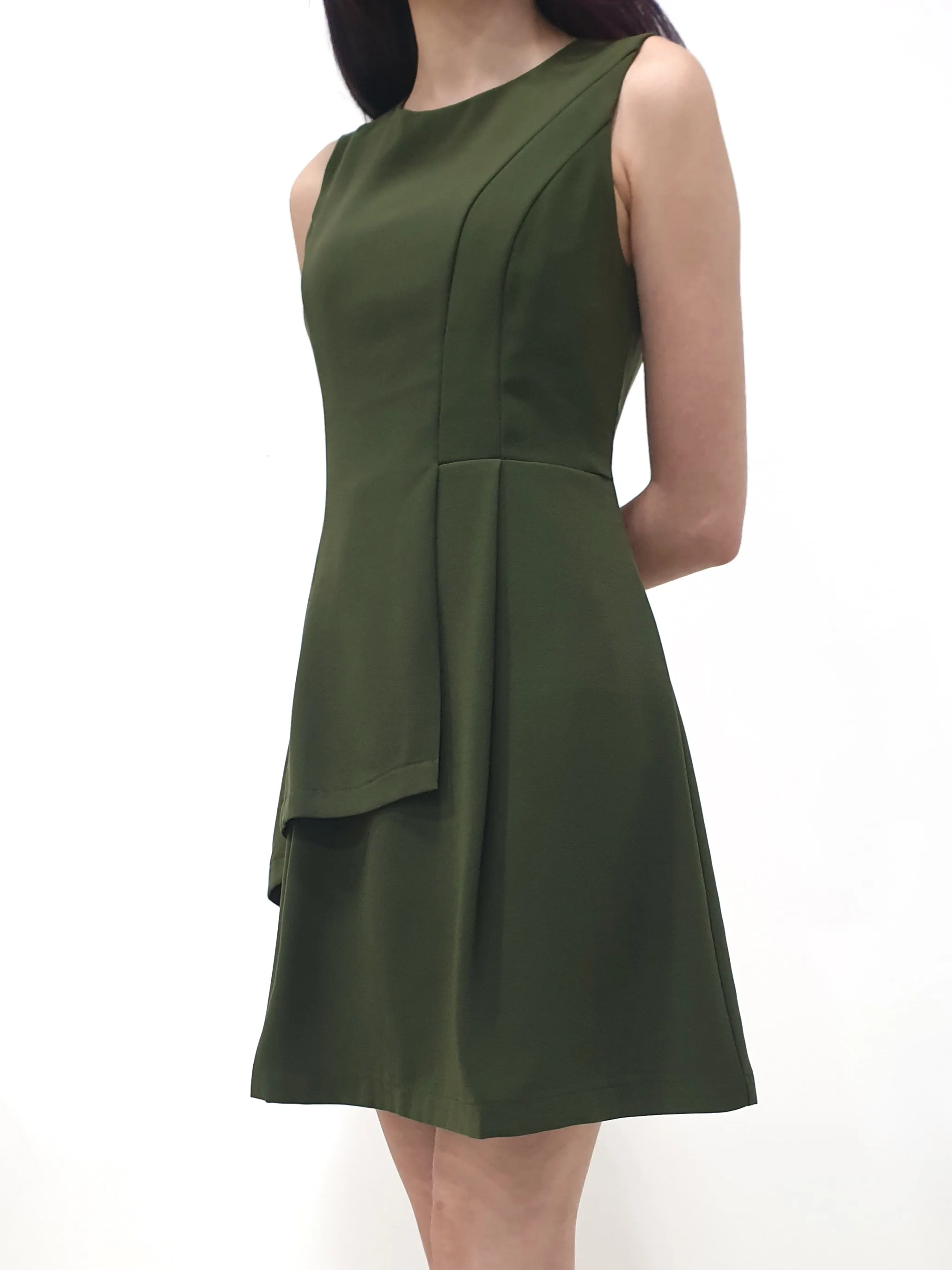 Side Flap Pleated Dress (Non-returnable)