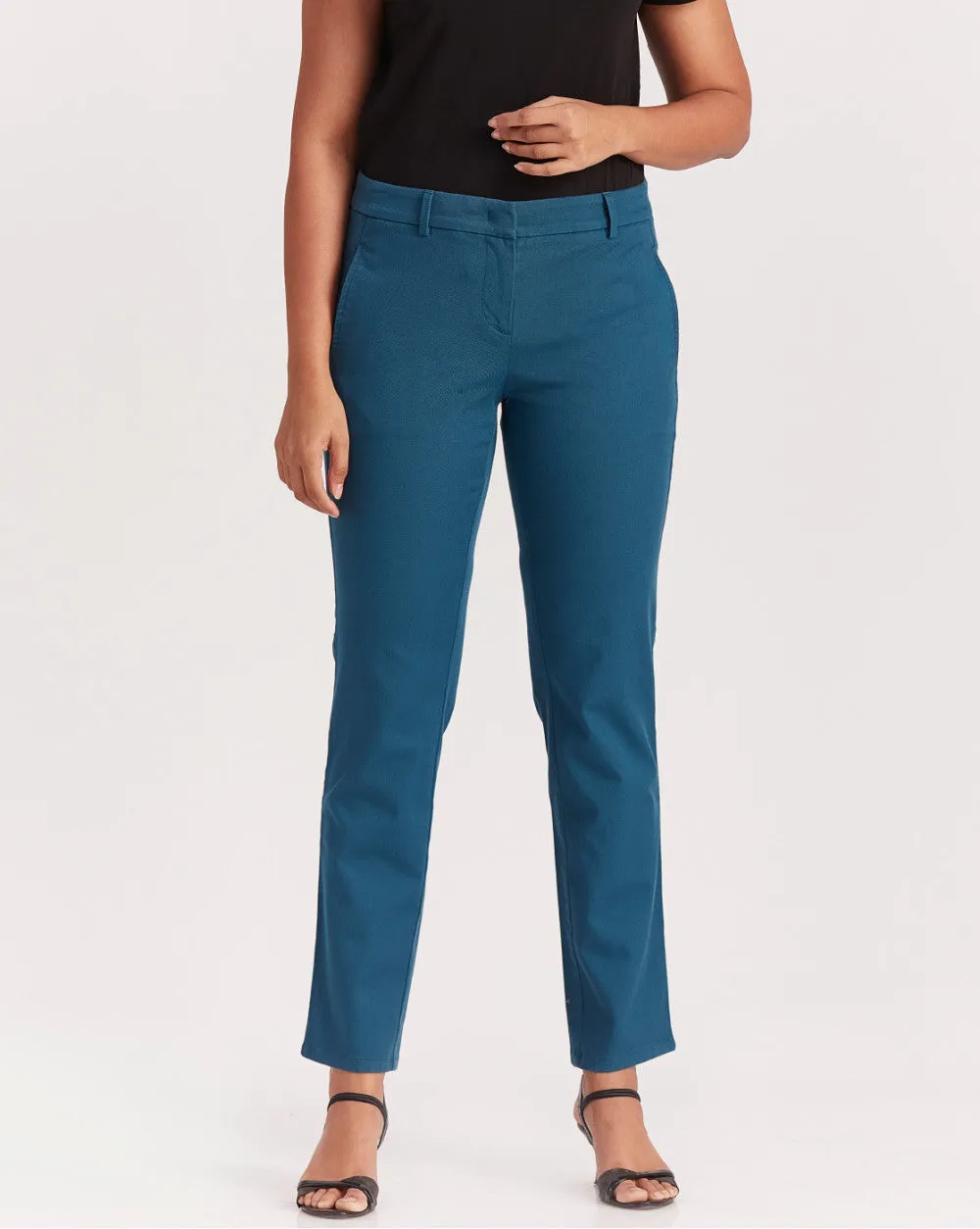Slim Fit Side Seam Slim Pants - Majolica Blue